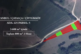 İSTANBUL ÇATALCA ÇİFTLİKKÖY'DE SATILIK 801 M2 HİSSE